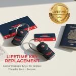 Talonport Keyless Luggage Locks TSA Approved, No Combination Needed, Lifetime Card Keys, Durable Metal Suitcase Lock for Travel Essentials & Checked Bags (4 Pack, Blue)