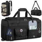 RAINSMORE Gym Bag for Men, 45L Sports Duffel Bag with Shoe Compartment Gym Backpack Carry On Weekender Bag Overnight Backpack Carry On,Black