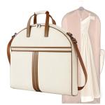 MISSLO Carry on Garment Bags for Travel for Women 56" Foldable Dress Bag with Large Pockets Bag Suit Luggage Garment Bag with Shoulder Strap for Business, Wedding, Hanging Clothes, Beige