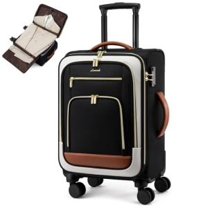 LOVEVOOK Carry on Luggage 22x14x9 Airline Approved, 22 Inch Large Rolling Suitcase, Spinner Wheels & TSA Lock, 49L Softside Lightweight Underseat Carryon Luggage for Women Men Travel