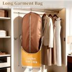 MISSLO Carry on Garment Bags for Travel for Women 56" Foldable Dress Bag with Large Pockets Bag Suit Luggage Garment Bag with Shoulder Strap for Business, Wedding, Hanging Clothes, Beige