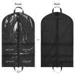 KEEGH Clear Garment Bags for Dance Costumes 40 inch Dance Garment Bags for Dancers Hanging Clothes for Closet Storage, with 4 Zipper Pockets for Dance Competitions, Ballet, Theatre, 6 Pack, Black