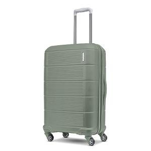 American Tourister Stratum 2.0 Expandable Hardside Luggage with Spinner Wheels, Checked-Medium, Jade Green