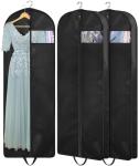 KIMBORA 60" Dress Garment Bags for Hanging Clothes Travel, Gusseted Garment Bags for Closet Storage with Handles for Long Gowns, Coats（3 Packs）