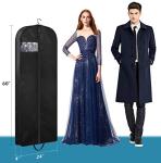 KIMBORA 60" Dress Garment Bags for Hanging Clothes Travel, Gusseted Garment Bags for Closet Storage with Handles for Long Gowns, Coats（3 Packs）