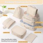 10 Pcs Set Packing Cubes For Travel Expandable Packing Organizers Luggage Organizers Bags Essentials Packing Cubes For Suitcases Travel Accessories (BEIGE)