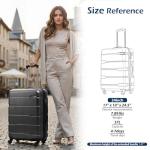 Coolife Medium Checked Luggage Hardside PC+ABS Suitcase with TSA Lock, Lightweight Rolling Carry On with Spinner Wheels(Charcoal, 24in)