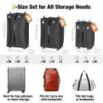 ESCRODOI Vacuum Bags for Travel with Pump, 3-Size Set Reusable Vacuum Compression Bags for Luggage, Space Saver IP67 Waterproof Vacuum Packing Cubes for Suitcase&Backpack, Black