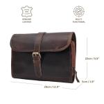 Autentico Leather Genuine Buffalo Leather Hanging Toiletry Bag with Waterproof Lining for Men & Women Handcrafted Vintage Distressed Brownn Leather Dopp Kit, Travelling Kit (Distress Brown)