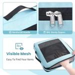 Prezon 8 Set/6 Set/4 Set Compression Packing Cubes for Travel, Lightweight Vacation Travel Essentials, Accessories for Suitcase Organizer Bags Set, Durable Luggage Organizer （8-Square-blue）
