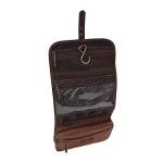 Autentico Leather Genuine Buffalo Leather Hanging Toiletry Bag with Waterproof Lining for Men & Women Handcrafted Vintage Distressed Brownn Leather Dopp Kit, Travelling Kit (Distress Brown)