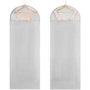Carbrea 66 Inch Garment Bags for Hanging Clothes - Long Dress Bags for Gowms Closet Wardrobe Storage Travel - 2 Pack