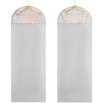 Carbrea 66 Inch Garment Bags for Hanging Clothes - Long Dress Bags for Gowms Closet Wardrobe Storage Travel - 2 Pack