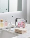 WANDF TSA Approved Clear Travel Toiletry Bags Set