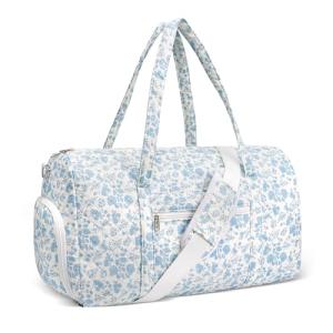 Gym Bag for Women, Cute Duffle Bag, Quilted Duffle Bag for Travel, Floral Duffle Bags, Weekend Bag with Zipper Pocket Dance Bag Organizer