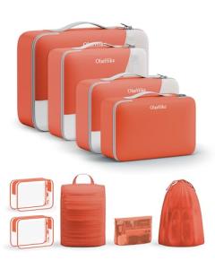 11 Set Packing Cubes for Travel, Gifts for Women Mom Kids, TSA Approved Bags for Makeup, Cosmetic, Toiletry, Suitcase Organizers for Checked Luggage, Cruise Essentials, Airplane Accessories, Orange