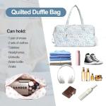 Gym Bag for Women, Cute Duffle Bag, Quilted Duffle Bag for Travel, Floral Duffle Bags, Weekend Bag with Zipper Pocket Dance Bag Organizer