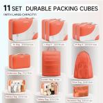 11 Set Packing Cubes for Travel, Gifts for Women Mom Kids, TSA Approved Bags for Makeup, Cosmetic, Toiletry, Suitcase Organizers for Checked Luggage, Cruise Essentials, Airplane Accessories, Orange