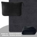 ZYFZCYBL Travel Blanket and Pillow - Premium Soft 2 in 1 Airplane Compact with Soft Bag Pillowcase, Plane Blanket Compact Packable, Travel Essentials Accessories for Plane and Car, 60x80 Black