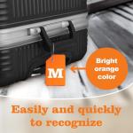 Gostwo 8 Pack Luggage Tags for Suitcases, 26 Initial Letter Travel Luggage Baggage Identification Labels ID Tags Fully Bendable Tags with Stainless Steel Loop (Letter M, Colorful)