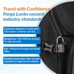 Forge Small Size TSA Approved Luggage Locks: Key Locks for Travel. Ultra Secure Dimple Key Travel Locks Alloy Body Luggage Locks. Black 2 Pack.