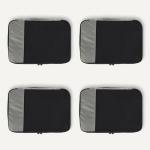 Amazon Basics 4 Piece Packing Cubes for Travel, Travel Organizer Zipper Cubes Set, Medium, Gray