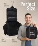 D&D Hanging Travel Toiletry Bag for Men and Women – Cosmetics, Makeup and Toiletries Organizer Kit with 10 Compartments, YKK Zippers, XXL Metal Swivel Hook, Water-Resistant Nylon