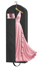 MISSLO 65" Long Garment Bags for Travel for Women Heavy Duty Dress Bags for Gowns 4" Gusseted Dress Protector Bag for Closet Storage Clothing Covers for Hanging Clothes Wedding Dresses Storage