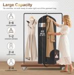 MISSLO 65" Long Garment Bags for Travel for Women Heavy Duty Dress Bags for Gowns 4" Gusseted Dress Protector Bag for Closet Storage Clothing Covers for Hanging Clothes Wedding Dresses Storage