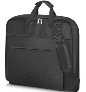MISSLO Carry On Garment Bags for Travel with Shoe Compartment 42'' Suit Travel Bags for Men Heavy duty Fabric Luggage Hanging Bag for Clothes Suit Carrier with Shoulder Strap for Business Trips, Black