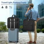 MISSLO Carry On Garment Bags for Travel with Shoe Compartment 42'' Suit Travel Bags for Men Heavy duty Fabric Luggage Hanging Bag for Clothes Suit Carrier with Shoulder Strap for Business Trips, Black