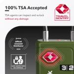 TSA Approved Luggage Locks | Inspection Indicator, 4-Digit Combination, Durable Zinc Alloy | for Suitcases, Backpacks, Travel Bags | Green, 2-Pack