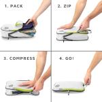 TRIPPED Travel Gear Compression Packing Cubes for Travel - Luggage and Backpack Organizer Packaging Cubes for Clothes (White and Green, 2 Piece Set)