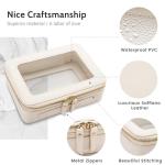 Aveniee Clear Makeup Bag Organizer, Travel Cosmetic Case Skincare Toiletry Bag for Women, Portable Make Up Pouch Car Organizer Bag with Zippers for Essentials(White)