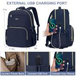 Focdod Laptop Backpack for Women Bookbag: 15.6 inch Work Backpacks with Pouch Pocket for Large Capacity Cup & USB Charger College Book Bag Travel Business Nurse Teacher Bookbags Anti-theft Back Pack