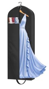 MISSLO 65" Long Garment Bags for Travel for Women Waterproof Dress Bags for Gowns 4" Gusseted Dress Protector Bag for Closet Storage Clothing Covers for Hanging Clothes Wedding Dresses Storage