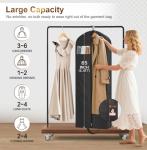 MISSLO 65" Long Garment Bags for Travel for Women Waterproof Dress Bags for Gowns 4" Gusseted Dress Protector Bag for Closet Storage Clothing Covers for Hanging Clothes Wedding Dresses Storage