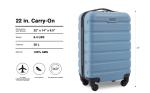 Wrangler Hardside Spinner Luggage, Blue Heaven, Carry-On 20-Inch