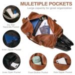 3-in-1 Leather Duffle Bag for Travel with Toiletry Bag and Shoe Compartment, Weekender Overnight Gym Bag for Men Women, Carry On Bag Fits 21 Inch Laptop