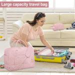 Travel Duffle Bag, Weekender Bags for Women with Shoe Compartment & Wet Toiletry Pocket , Carry on Overnight Hospital Bag for Woman Labor Delivery, Gym, Trip, Ideal Christmas Gift for Women Pink