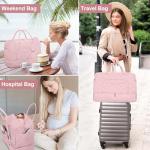 Travel Duffle Bag, Weekender Bags for Women with Shoe Compartment & Wet Toiletry Pocket , Carry on Overnight Hospital Bag for Woman Labor Delivery, Gym, Trip, Ideal Christmas Gift for Women Pink