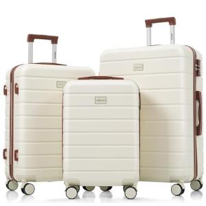 Luggage Sets 3 Piece Suitcase Set, ABS Hardside Carry-on, Checked Luggage, Lock