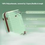 QIMER 20 Inch Carry on Luggage 22x14x9 Airline Approved Green PC Hardside Double Spinner Wheels Lightweight Suitcase TSA Lock Travel for Men and Women