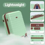 QIMER 20 Inch Carry on Luggage 22x14x9 Airline Approved Green PC Hardside Double Spinner Wheels Lightweight Suitcase TSA Lock Travel for Men and Women