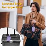 Travelambo Luggage Tags for Suitcases Faux Leather Privacy Protection 2 Pack Bag Tags Travel Accessories Essential, Classic Purple
