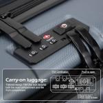 Coolife Luggage Suitcase Piece Carry On ABS+PC Spinner Trolley with pocket Compartmnet(Night navy, 20in(carry on))