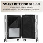 VATILIN 20 Inch All Aluminum Carry On Luggage 22x14x9 Airline Approved with Spinner Wheels,Hard Shell Zipperless Lightweight Small Suitcase with TSA Approved for Travel Business Women Men,Black