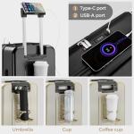 CASELLY Carry on Luggage Top opening Suitcases, Expandable with Cup Holder and USB Charging Port,Lightweight with Front Pocket Rolling Suitcases with Spinner Wheels