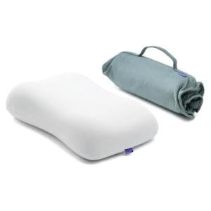 Cushion Lab Travel Deep Sleep Pillow – Compact Memory Foam Neck Pillow for Sleeping, Portable Pillow for Hotels, Camping, Side & Back Sleepers, On-The-Go – Wellness Green