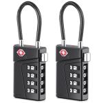 Diyife TSA Locks for Luggage, [2 Pack] TSA Approved Luggage Locks with TSA-008, Open Alert Indicator, 4 Digit Combination TSA Travel Lock with Zinc Alloy Body Lock for Suitcase, Bag, Backpack, Black